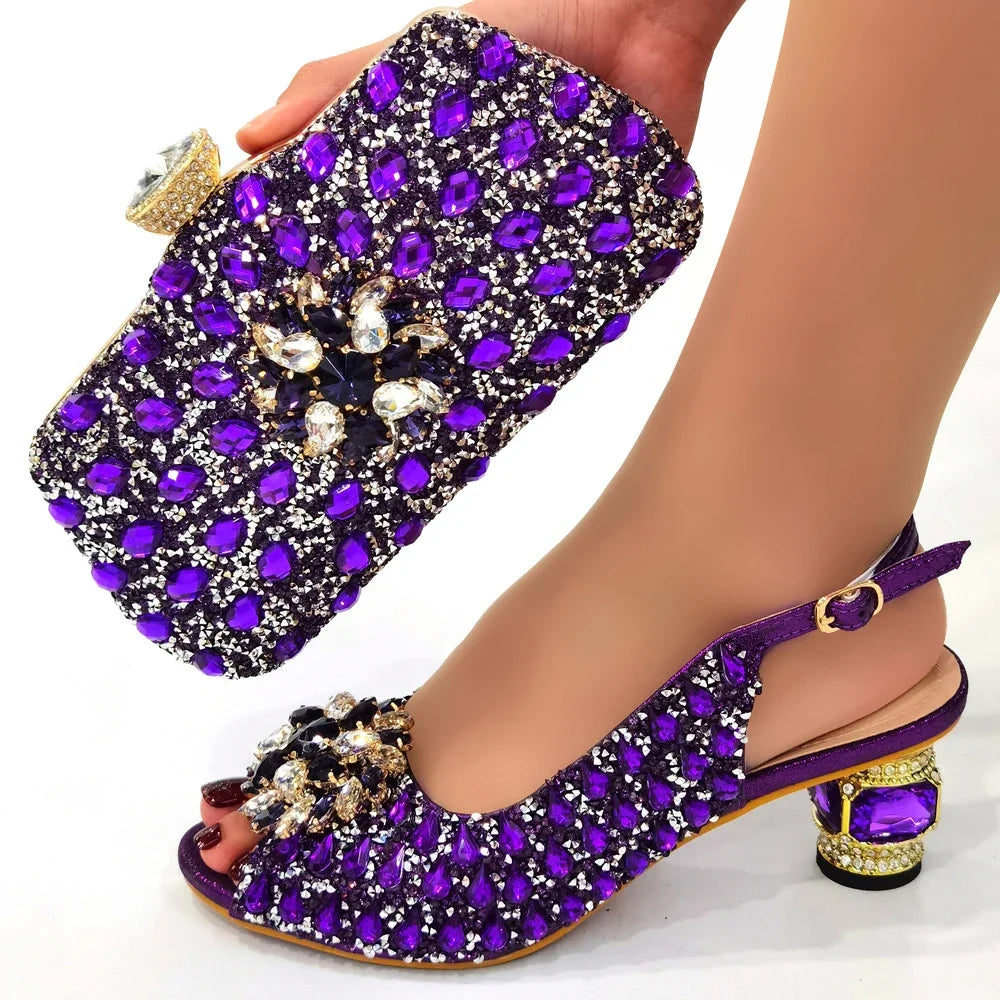 New Silver Color Nigerian Women's Shoes and Bags Party African Fashion Shoes and Bags Wedding Shoes and Bags