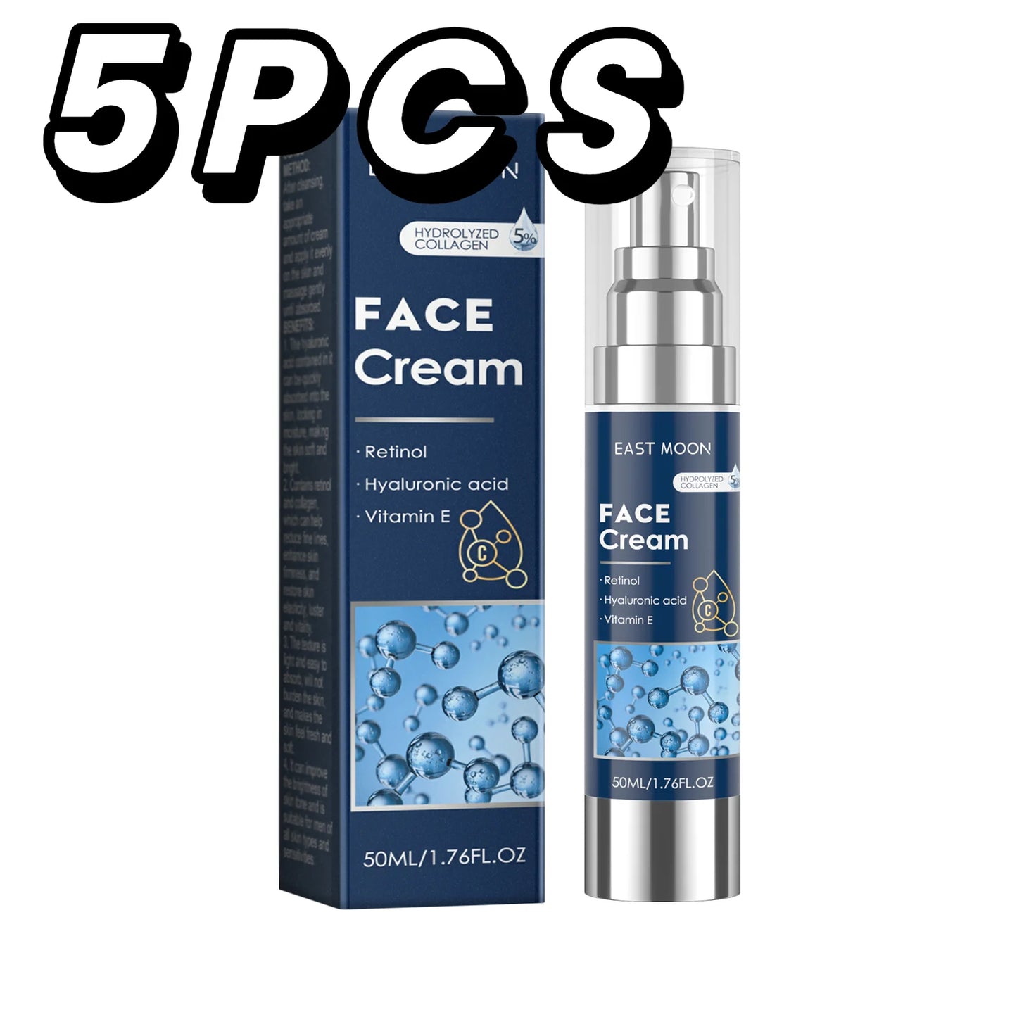 50ml 6-in-1 Men Facial Moisturizer Cream Hydrating Revitalizing Skin Care Particle Face Cream With Collagen Anti Aging & Wrinkle