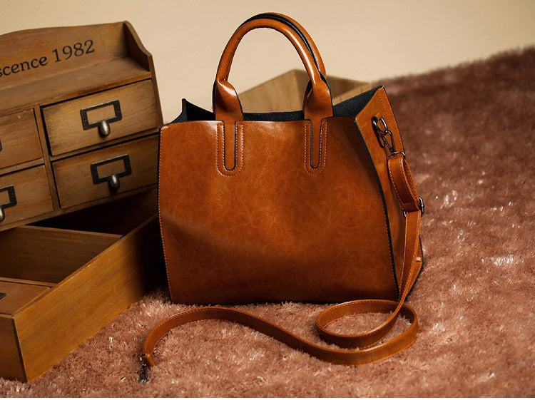 2025 New Women's Bag Women's Tote Bag Simple Large Leather Bag Versatile Shoulder Crossbody Bag Large Capacity Handbag