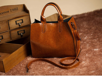 2025 New Women's Bag Women's Tote Bag Simple Large Leather Bag Versatile Shoulder Crossbody Bag Large Capacity Handbag