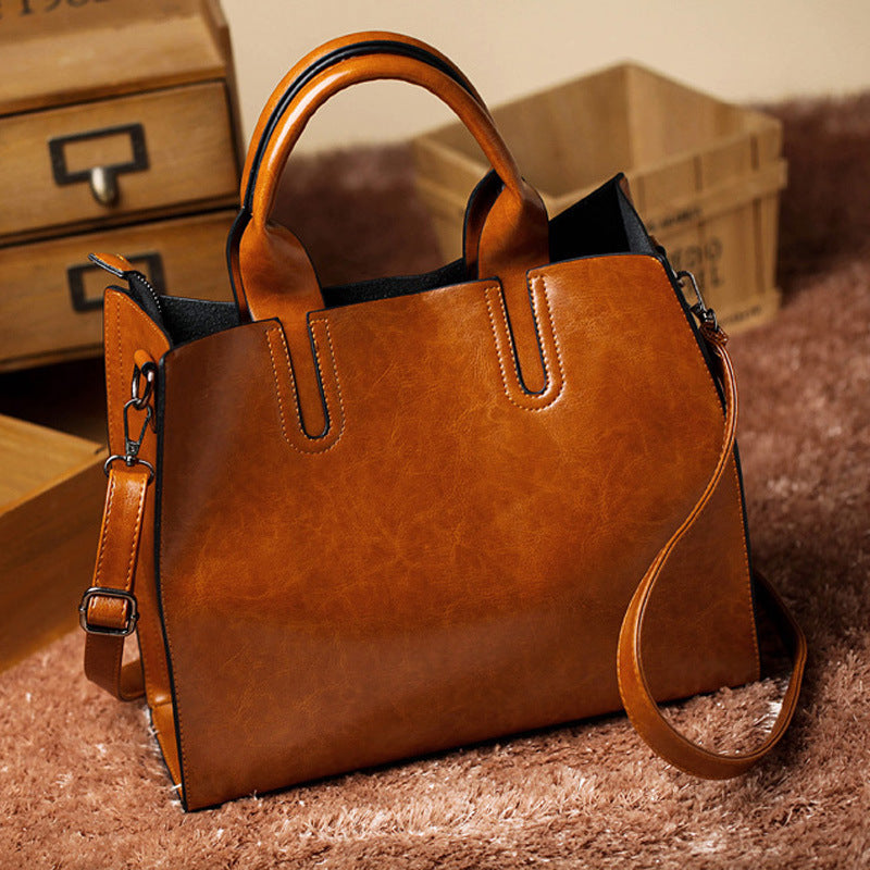 2025 New Women's Bag Women's Tote Bag Simple Large Leather Bag Versatile Shoulder Crossbody Bag Large Capacity Handbag
