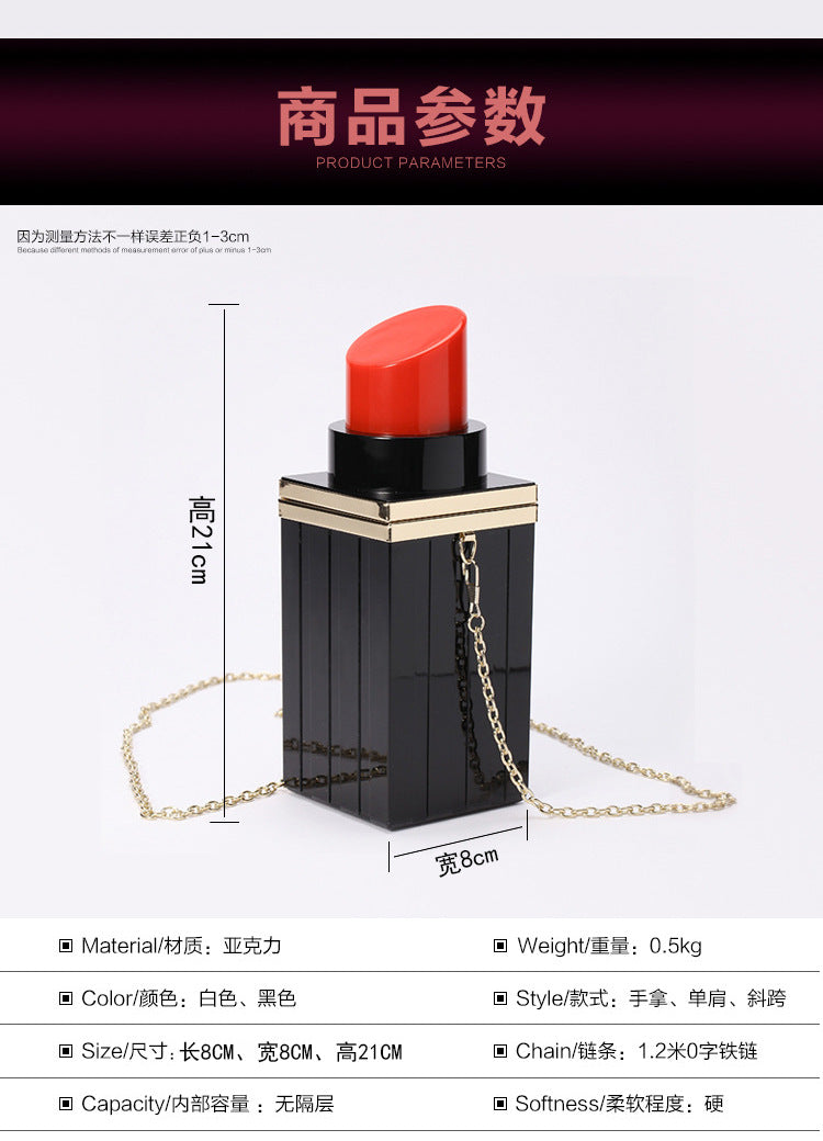 Lipstick Bag Lipstick Clutch Shoulder Evening Bag Chain Evening Bag Mini Acrylic Bag Clutch Women's Bag Dropshipping