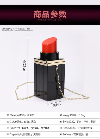 Lipstick Bag Lipstick Clutch Shoulder Evening Bag Chain Evening Bag Mini Acrylic Bag Clutch Women's Bag Dropshipping