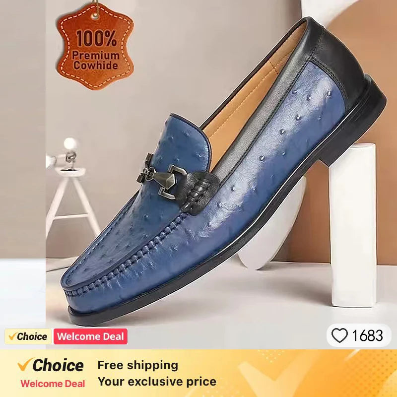 Men's Luxury crocodile pattern leather loafers, handmade business dress shoes, slip-on formal office footwear for men, Brown