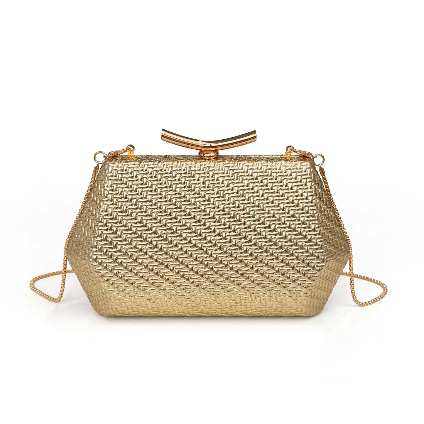 Light luxury woven diamond pattern women's evening bag simple pure colors messenger bag suitable for wedding and party occasions