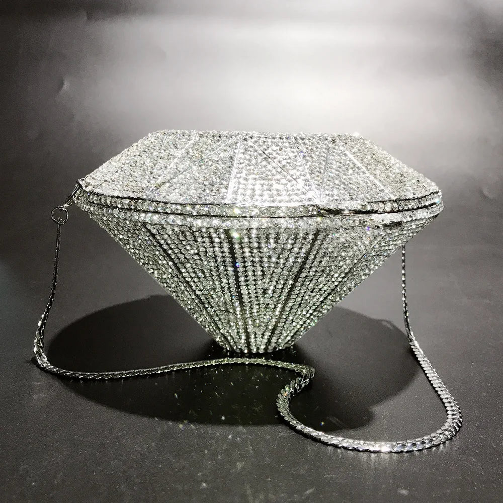 XIYUAN Newest Diamond ring shape bag Luxury Diamonds Clutch Bags Women Prom Evening Bags Designer Handbags clutch purse wallet