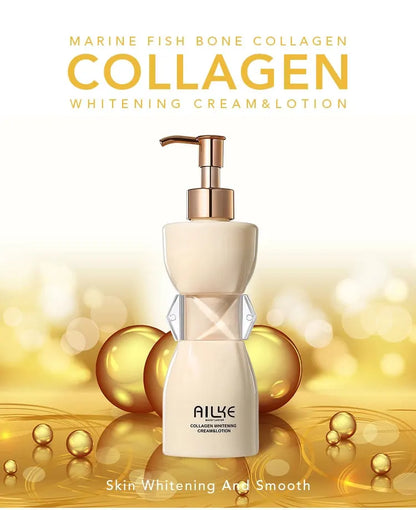 AILKE Collagen Whitening Body Lotion, Intense Moisturizing Cream for Women, Reduce Dark Spots, Melanin, With Nicotinamide