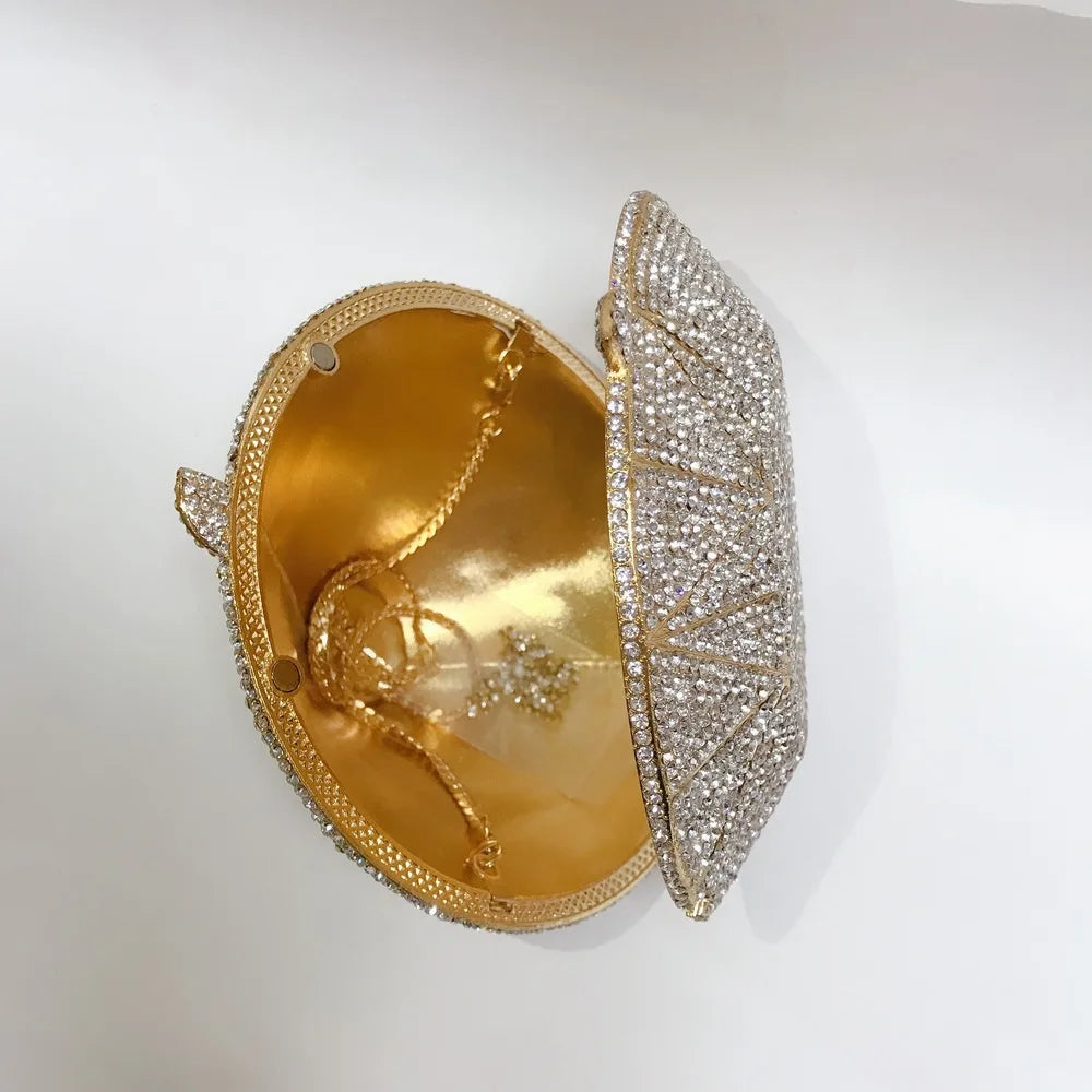 XIYUAN Newest Diamond ring shape bag Luxury Diamonds Clutch Bags Women Prom Evening Bags Designer Handbags clutch purse wallet
