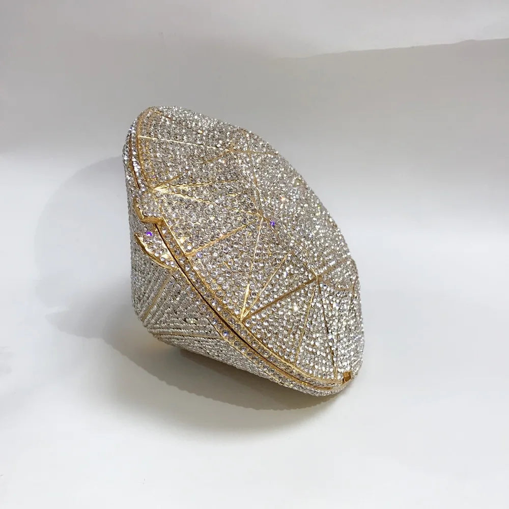 XIYUAN Newest Diamond ring shape bag Luxury Diamonds Clutch Bags Women Prom Evening Bags Designer Handbags clutch purse wallet