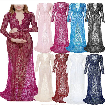 Woman Pregnancy Clothes New Sleeveless Maternity Dresses Photoshoot Women See-through High Elastic Net Photography Dress