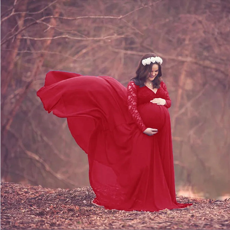 Woman Pregnancy Clothes New Sleeveless Maternity Dresses Photoshoot Women See-through High Elastic Net Photography Dress