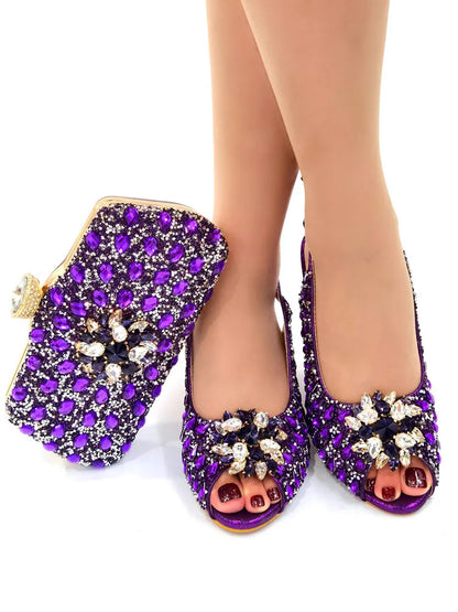 New Silver Color Nigerian Women's Shoes and Bags Party  African Fashion Shoes and Bags Wedding Shoes and Bags