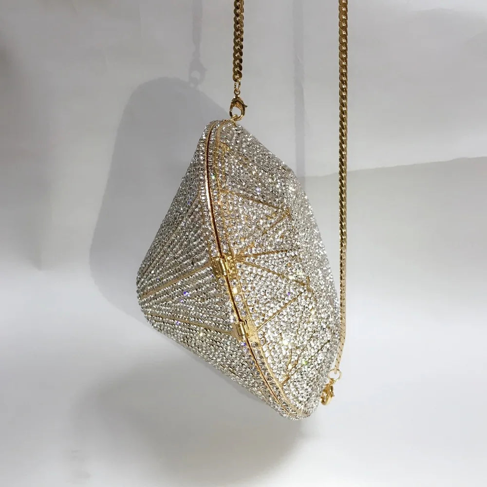 XIYUAN Newest Diamond ring shape bag Luxury Diamonds Clutch Bags Women Prom Evening Bags Designer Handbags clutch purse wallet