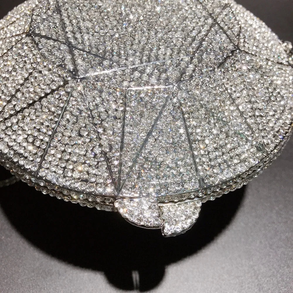 XIYUAN Newest Diamond ring shape bag Luxury Diamonds Clutch Bags Women Prom Evening Bags Designer Handbags clutch purse wallet