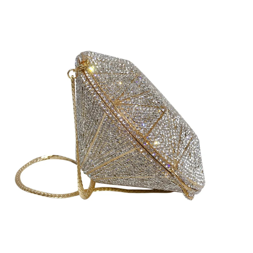 XIYUAN Newest Diamond ring shape bag Luxury Diamonds Clutch Bags Women Prom Evening Bags Designer Handbags clutch purse wallet