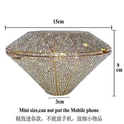 XIYUAN Newest Diamond ring shape bag Luxury Diamonds Clutch Bags Women Prom Evening Bags Designer Handbags clutch purse wallet