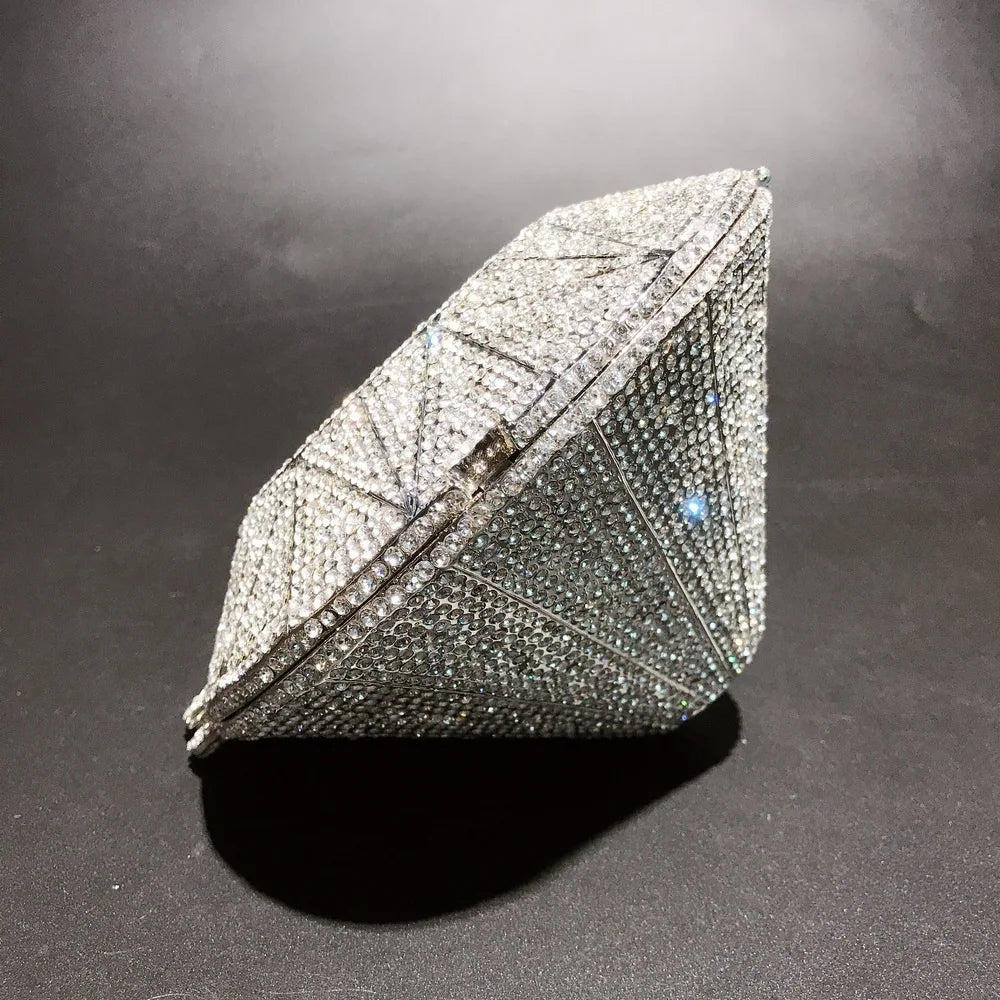 XIYUAN Newest Diamond ring shape bag Luxury Diamonds Clutch Bags Women Prom Evening Bags Designer Handbags clutch purse wallet