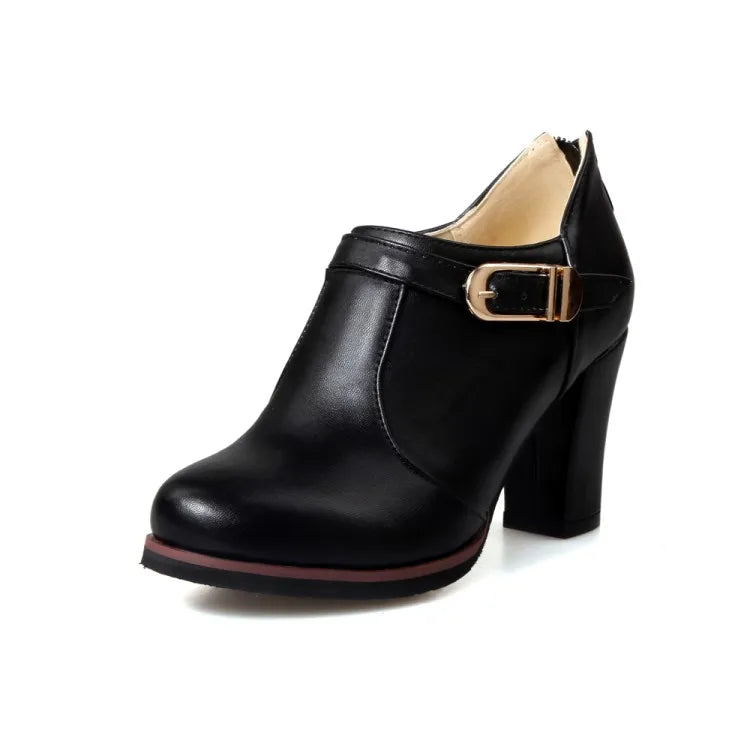 Women High Heels Sapato Feminino Big Size 45 46 47 48 Round Toe Ankle Height High Quality Soft Fashion Pumps Ladies Shoes 07-2