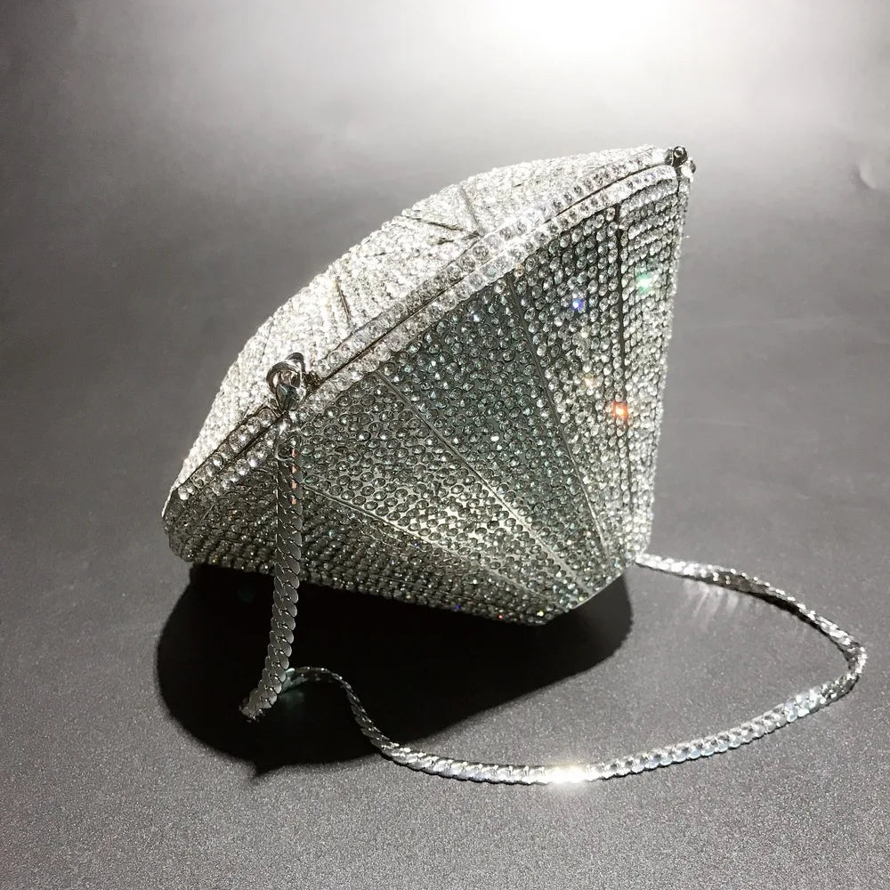 XIYUAN Newest Diamond ring shape bag Luxury Diamonds Clutch Bags Women Prom Evening Bags Designer Handbags clutch purse wallet