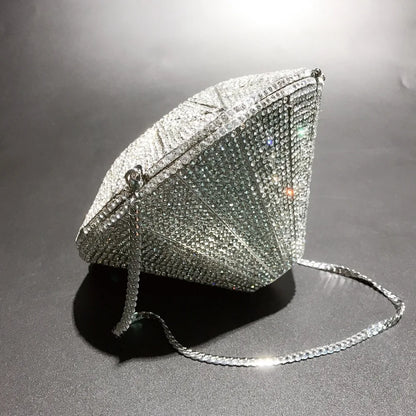 XIYUAN Newest Diamond ring shape bag Luxury Diamonds Clutch Bags Women Prom Evening Bags Designer Handbags clutch purse wallet