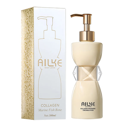 AILKE Collagen Whitening Body Lotion, Intense Moisturizing Cream for Women, Reduce Dark Spots, Melanin, With Nicotinamide