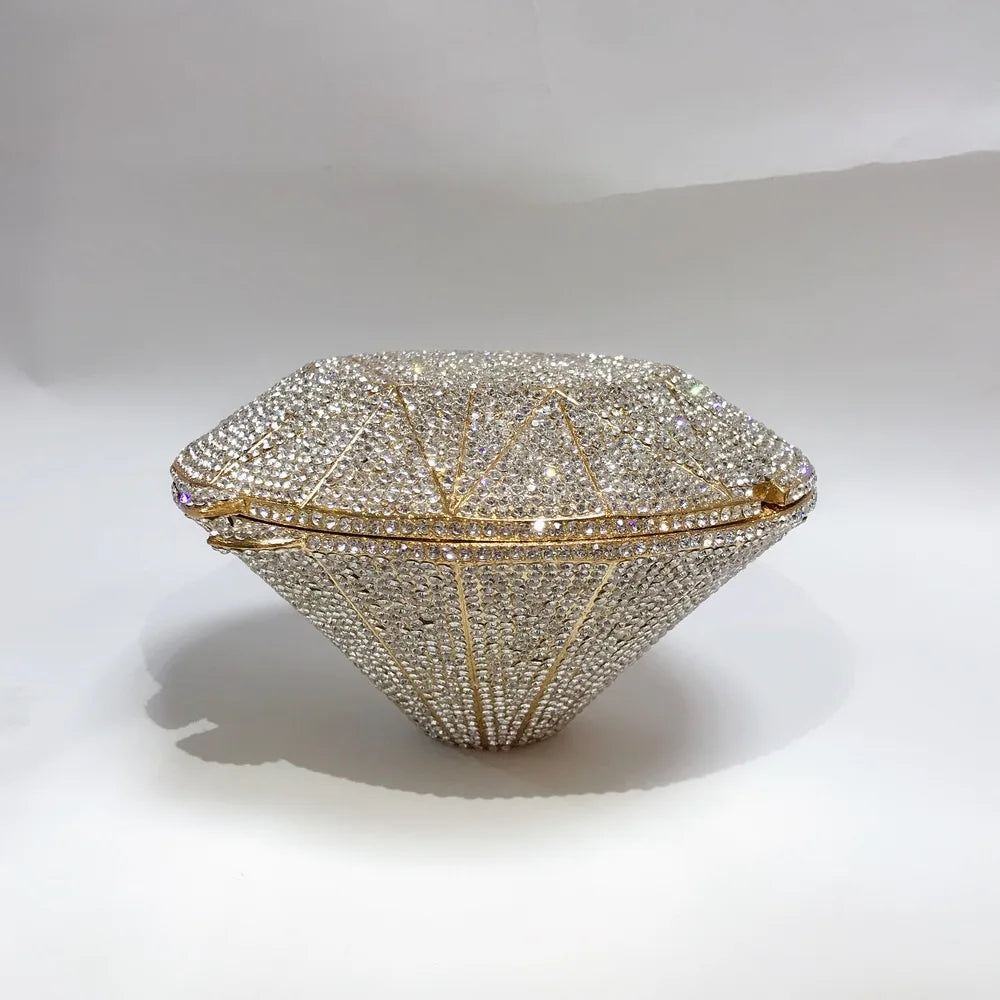 XIYUAN Newest Diamond ring shape bag Luxury Diamonds Clutch Bags Women Prom Evening Bags Designer Handbags clutch purse wallet