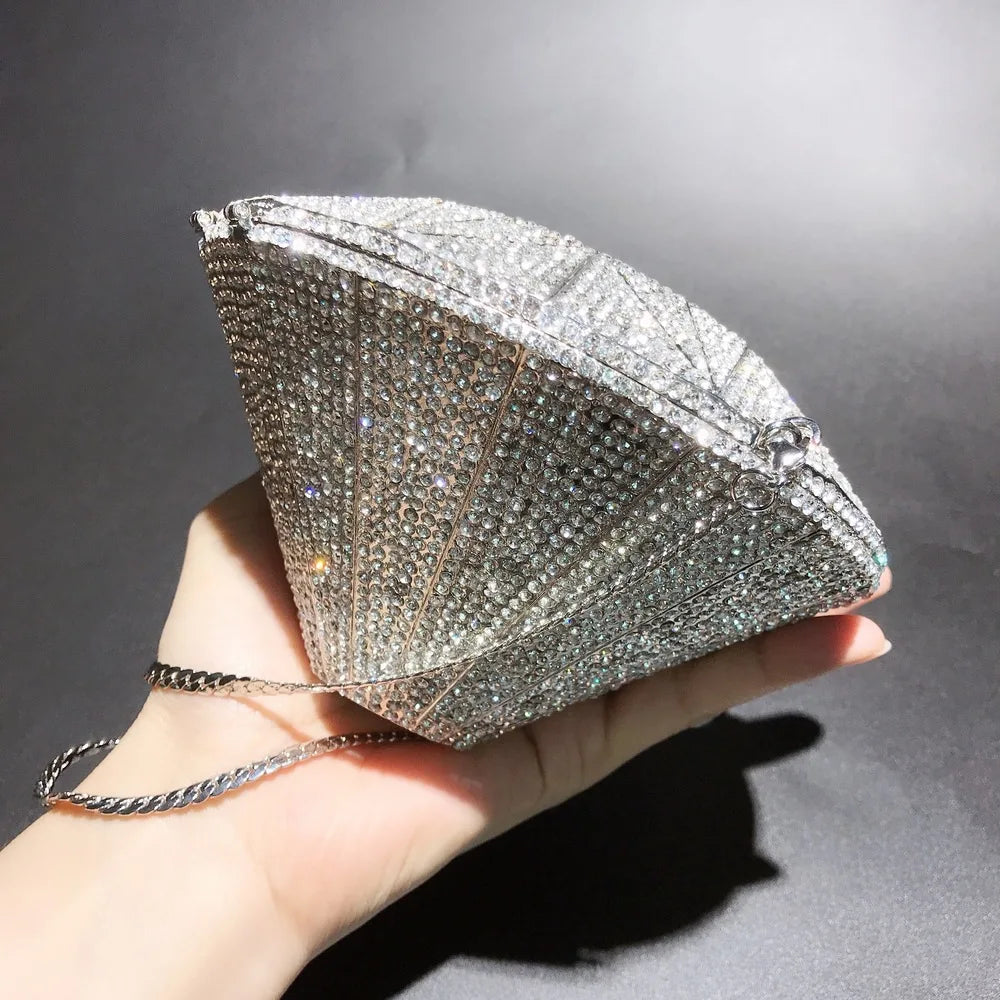 XIYUAN Newest Diamond ring shape bag Luxury Diamonds Clutch Bags Women Prom Evening Bags Designer Handbags clutch purse wallet