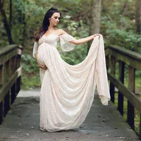 Woman Pregnancy Clothes New Sleeveless Maternity Dresses Photoshoot Women See-through High Elastic Net Photography Dress