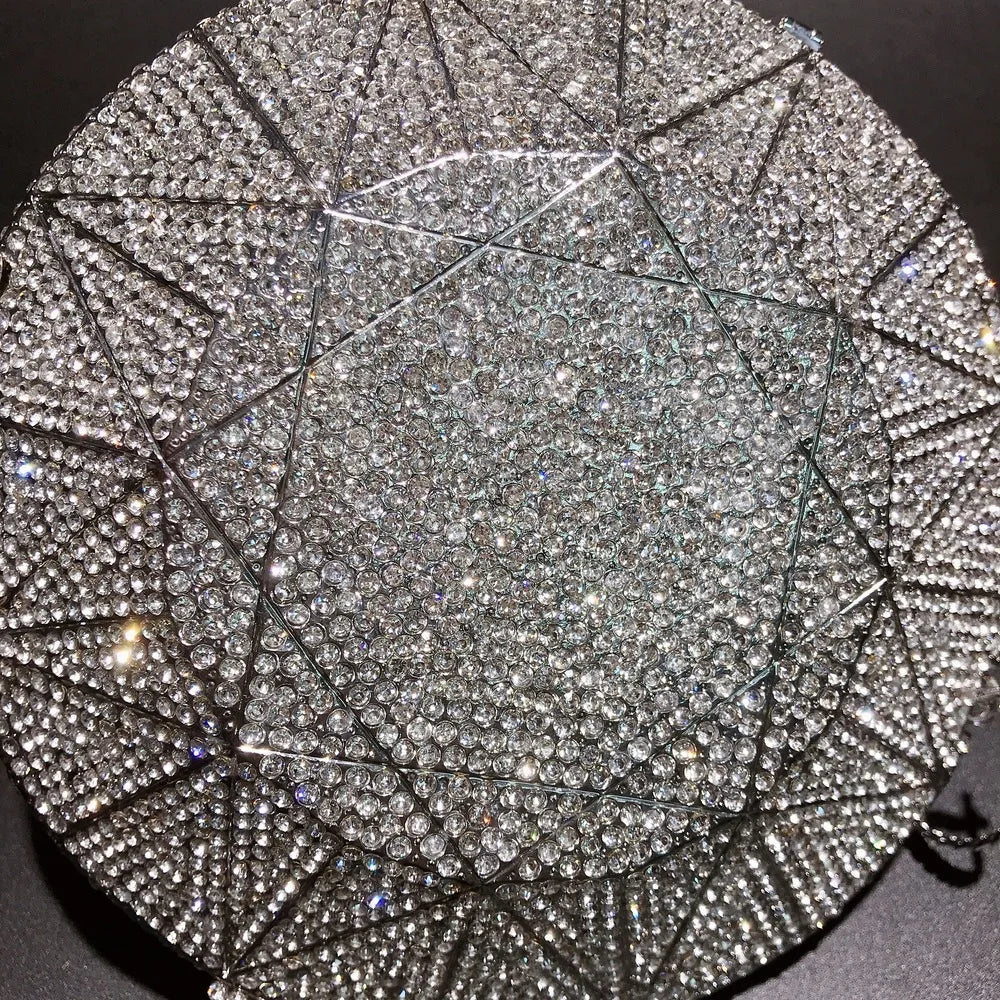 XIYUAN Newest Diamond ring shape bag Luxury Diamonds Clutch Bags Women Prom Evening Bags Designer Handbags clutch purse wallet