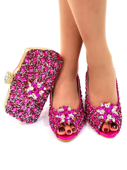 New Silver Color Nigerian Women's Shoes and Bags Party  African Fashion Shoes and Bags Wedding Shoes and Bags