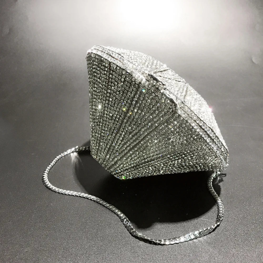 XIYUAN Newest Diamond ring shape bag Luxury Diamonds Clutch Bags Women Prom Evening Bags Designer Handbags clutch purse wallet