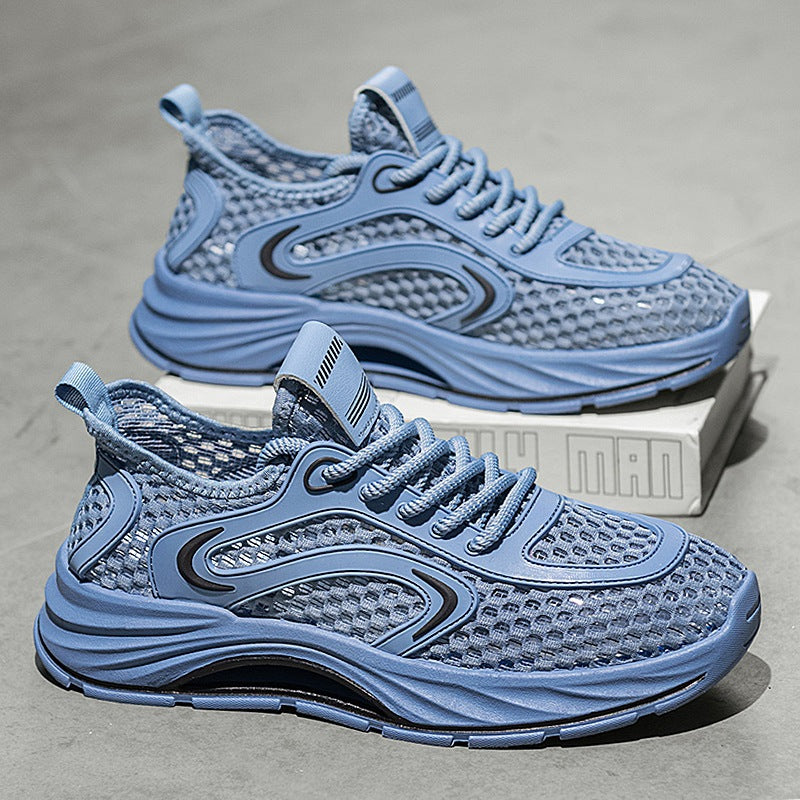 Casual Sports Shoes for Men 2025 New Summer Cut Out Mesh Shoes for Men 45 Large Size Heightening Large Mesh Men's Shoes