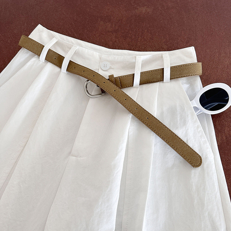 Juzhi Spring New Korean Style Washing Tooling Straight Tube Commuter High Waist Slimming Wide Leg Pants 8058
