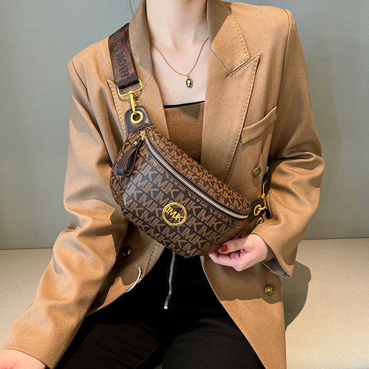 Brand Handbags for Women 2026 New Style Monogram Fashion Texture Retro Print Women's Chest Bag Versatile Shoulder Crossbody Bag