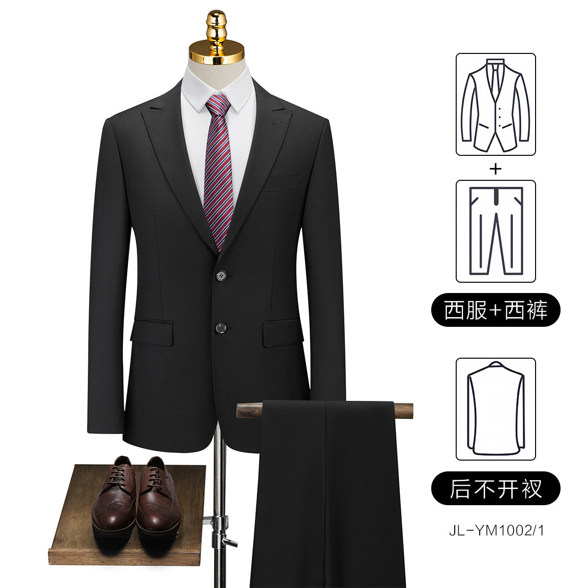 Suit Suit Men's Suit Navy Blue Wedding Dress Groomsmen Group Clothing Insurance Sales Staff Clothing Customization