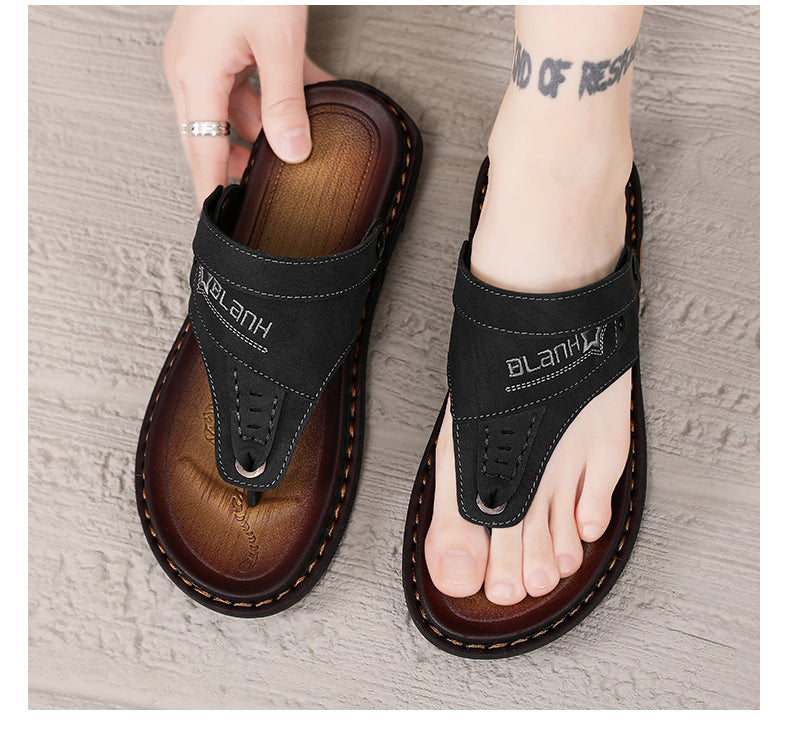 Sandals for Men, Summer Outdoor Wear, Flip-Flops, Dual-Purpose, Driver's Water-Resistant Beach Sandals