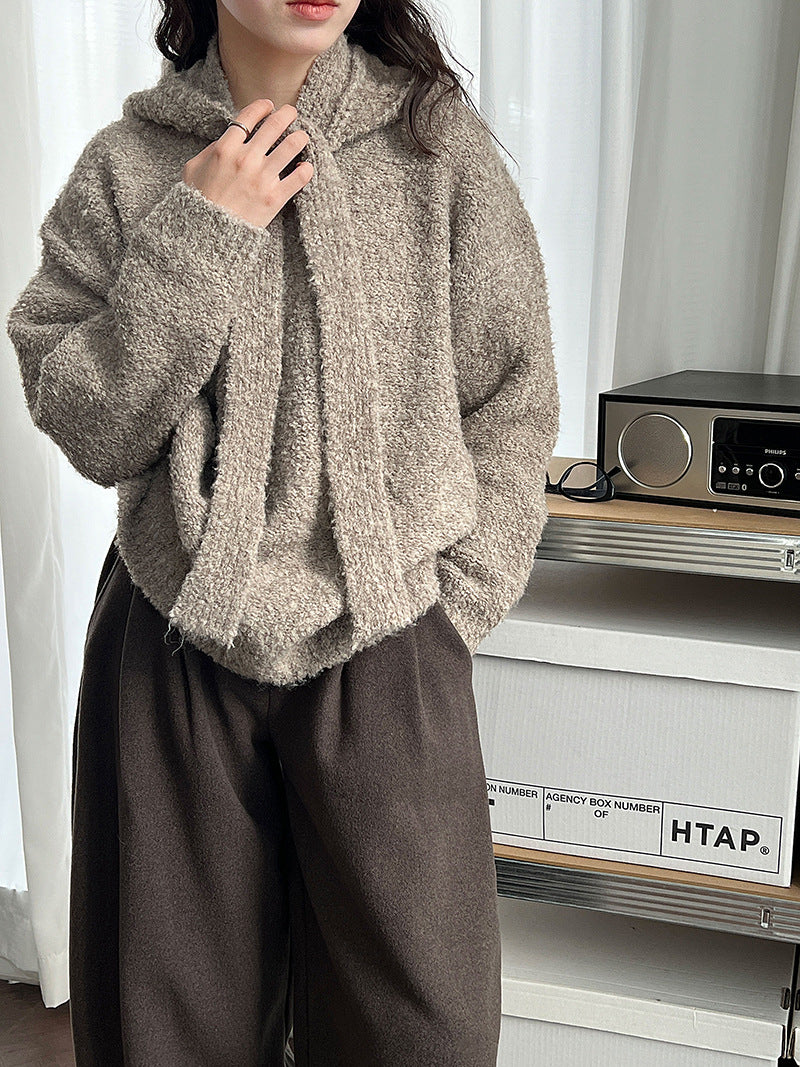 Luxi pants giant good ~ Korean thick woolen sickle pants women fall/winter new slim cashmere pants 1829