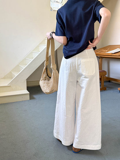 Juzhi Spring New Korean Style Washing Tooling Straight Tube Commuter High Waist Slimming Wide Leg Pants 8058