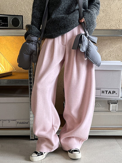 Luxi pants giant good ~ Korean thick woolen sickle pants women fall/winter new slim cashmere pants 1829