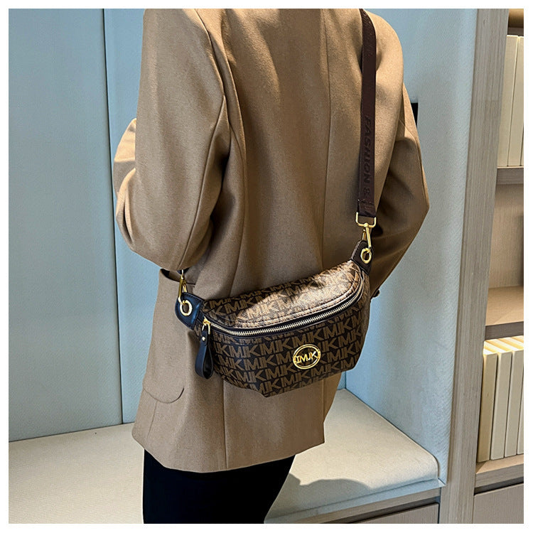 Brand Handbags for Women 2026 New Style Monogram Fashion Texture Retro Print Women's Chest Bag Versatile Shoulder Crossbody Bag