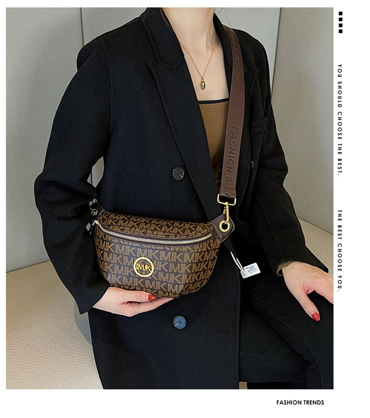 Brand Handbags for Women 2026 New Style Monogram Fashion Texture Retro Print Women's Chest Bag Versatile Shoulder Crossbody Bag