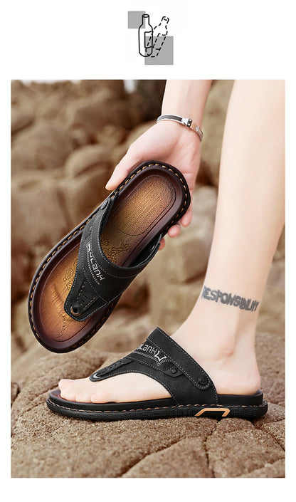 Sandals for Men, Summer Outdoor Wear, Flip-Flops, Dual-Purpose, Driver's Water-Resistant Beach Sandals