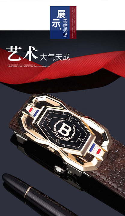 Men's Crocodile Pattern Leather Belt
