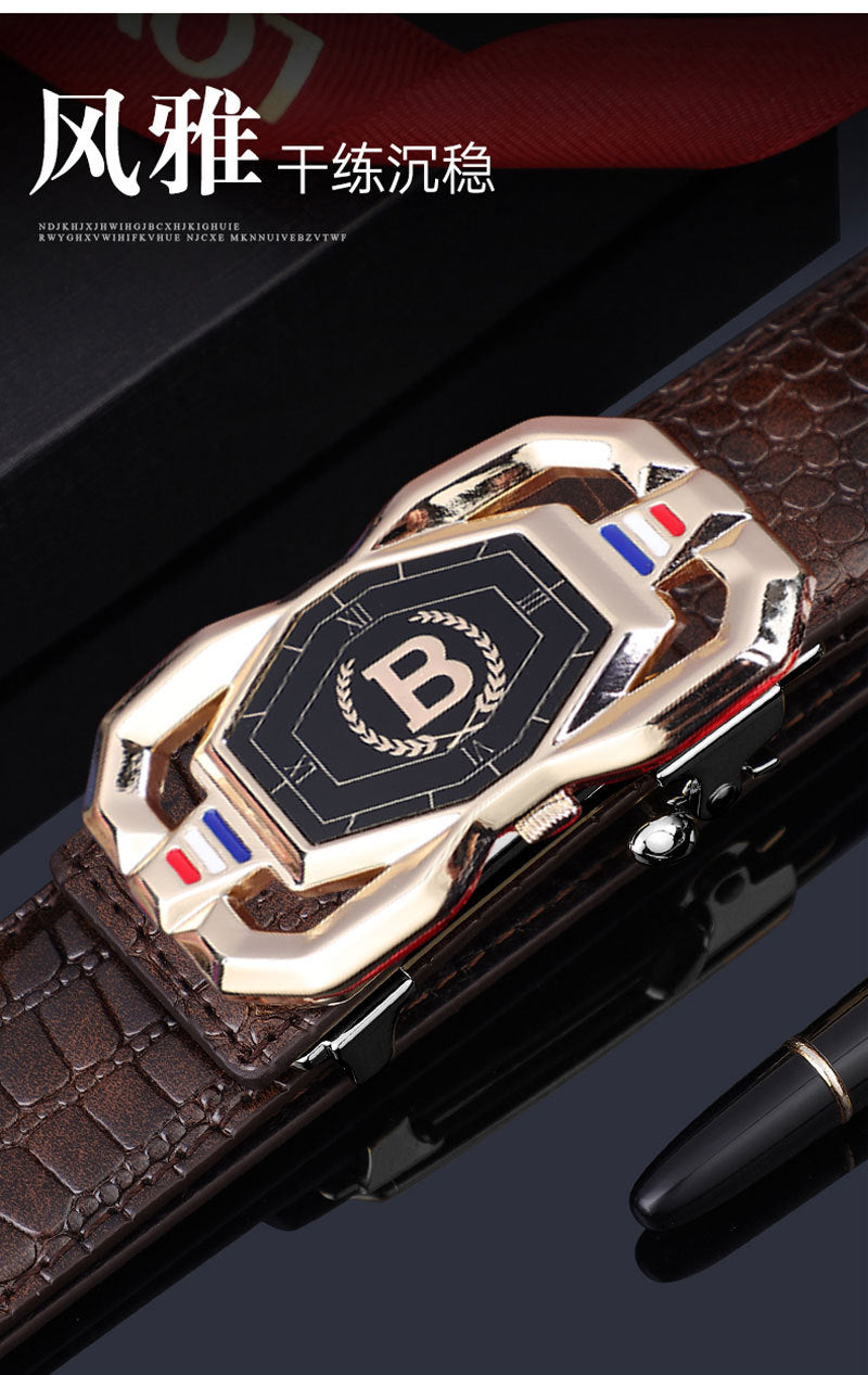 Men's Crocodile Pattern Leather Belt