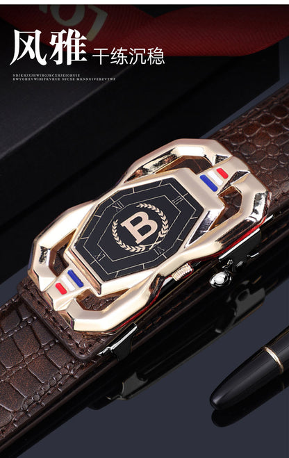 Men's Crocodile Pattern Leather Belt