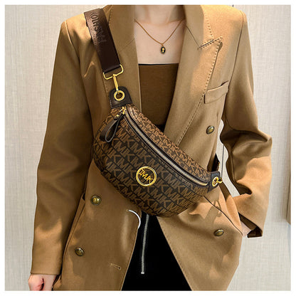 Brand Handbags for Women 2026 New Style Monogram Fashion Texture Retro Print Women's Chest Bag Versatile Shoulder Crossbody Bag