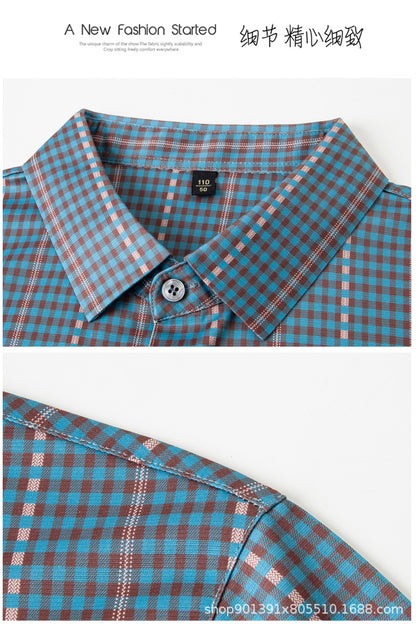 Spring and Autumn New Men's Shirt Cotton Plaid Business Casual Fashion Striped Non-Ironing Slim Long Sleeve Linen Shirt