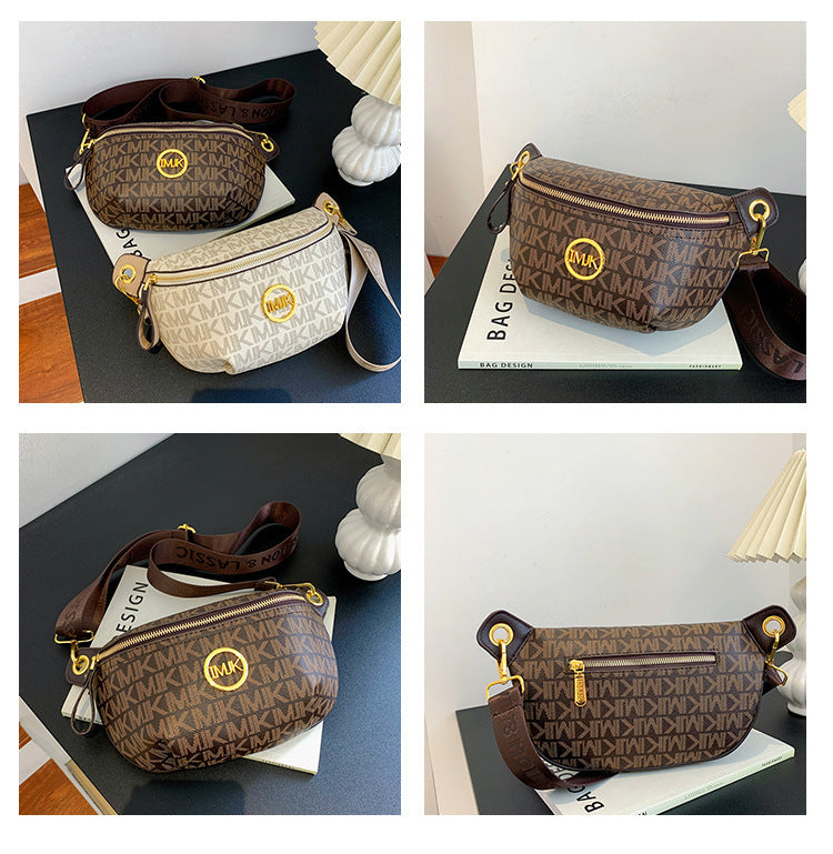 Brand Handbags for Women 2026 New Style Monogram Fashion Texture Retro Print Women's Chest Bag Versatile Shoulder Crossbody Bag