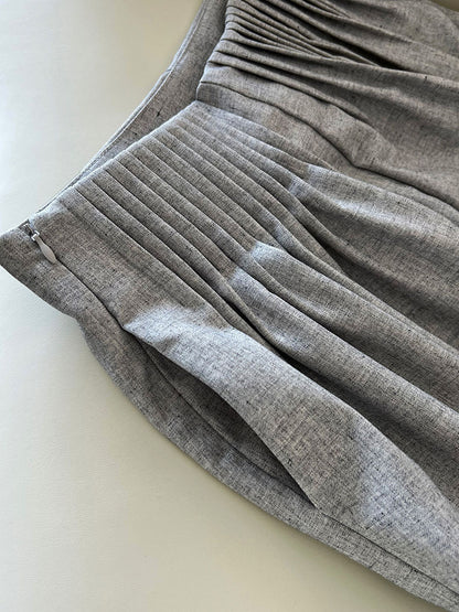 Luxi Gao Ding worsted ~ design pleated suit pants trousers women's old money style high waist mopping wide leg pants 1919