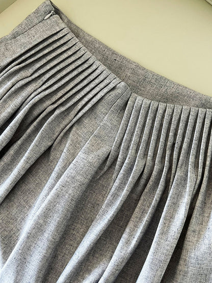 Luxi Gao Ding worsted ~ design pleated suit pants trousers women's old money style high waist mopping wide leg pants 1919